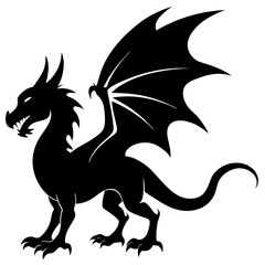 Fototapeta premium black dragon illustration