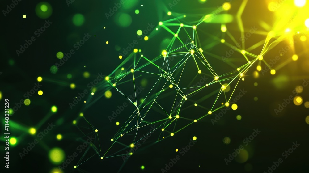 Poster Abstract digital network with glowing points and lines, symbolizing connectivity and data flow.