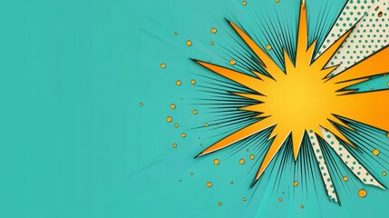 Abstract Comic Book Explosion  Yellow Orange Burst Background