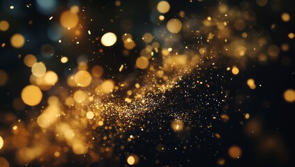 Golden Glitter and Lights Sparkle Background