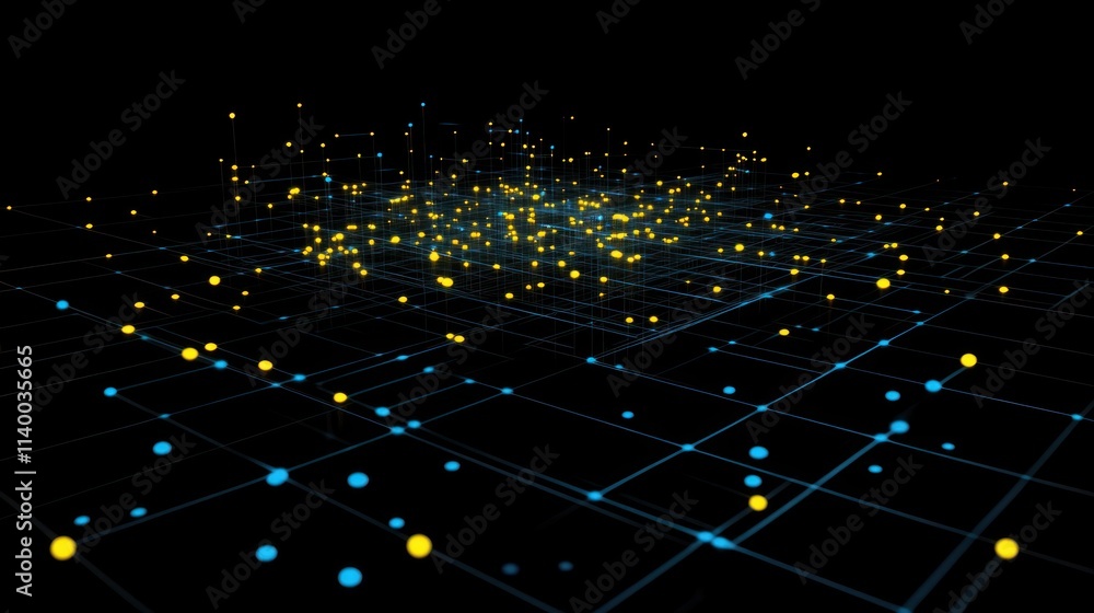 Poster A 3D visualization of data points in a grid, showcasing patterns and relationships.
