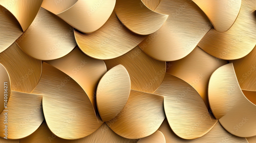 Poster elegant gold leaf pattern with textured details for modern design projects