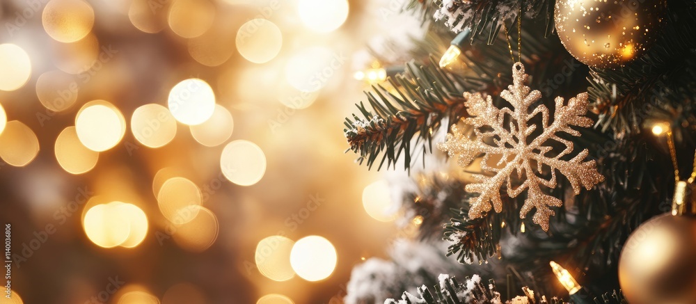 Aufkleber elegant christmas background with soft bokeh lights and snowflakes creating a festive atmosphere per