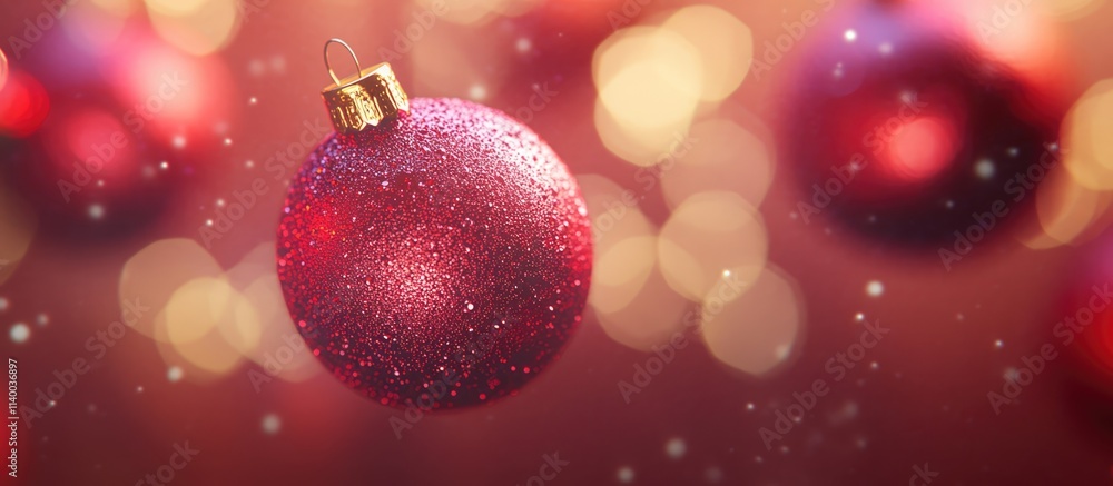 Poster elegant red and gold christmas ornaments with a bokeh background creating a festive atmosphere for h