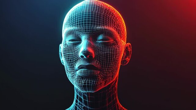 Digital Human Face Wireframe