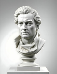 Obraz premium Elegant Marble Bust of a Man Conveying Strength and Serenity