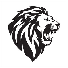 Obraz premium sketch of a tribal lion tattoo. lion king logo. vector drawing graceful and graceful king of beasts lion illustration white background