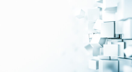 Obraz premium Modern White Cube Abstract With AI Design