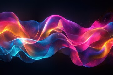 Abstract colorful waves of light creating a dynamic visual effect.