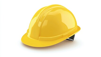 Fototapeta premium Yellow Hard Hat on White Background