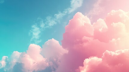 Soft Pink and Blue Cloudy Sky Texture Ideal for Backgrounds and Design Projects