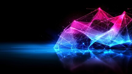 Abstract Tech Background  Glowing Lines  Dots  Network  Futuristic Design