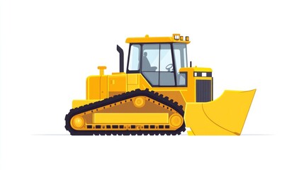 Fototapeta premium Yellow Bulldozer with Tracks and a Blade