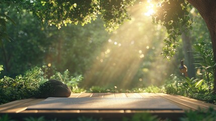 Peaceful Morning Yoga in a Serene Garden Setting
