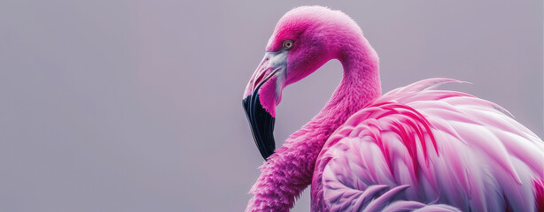 Naklejka premium Graceful Flamingo by Water Generative AI