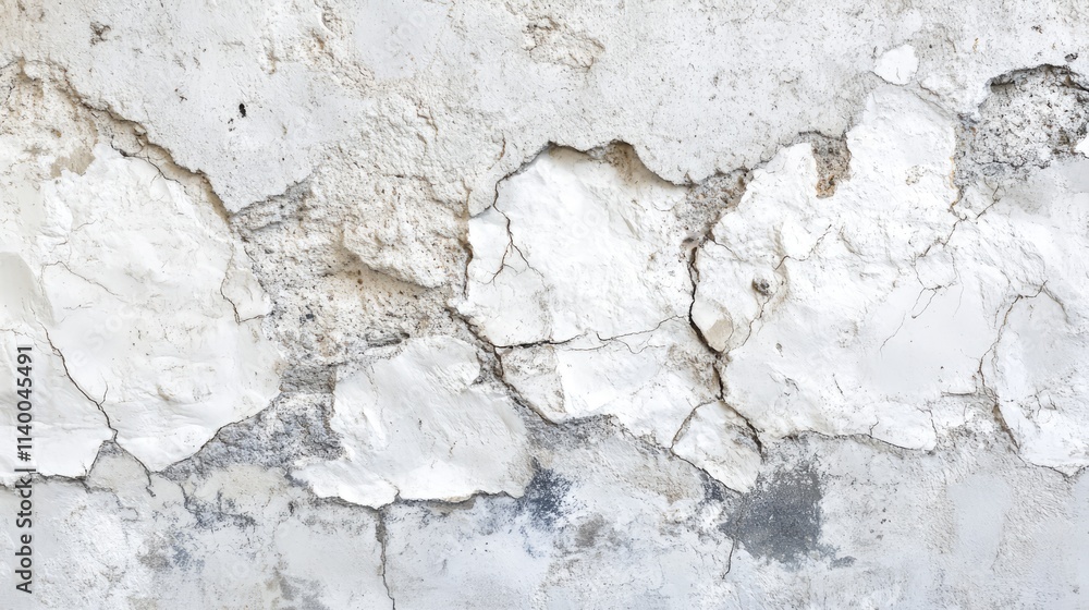 Poster aged white concrete surface with cracks and peeling layers showcasing intricate texture details for 