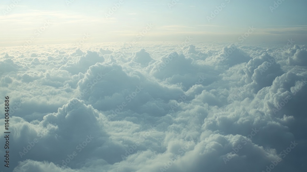 Aufkleber serene cloudy sky background featuring soft fluffy clouds in a tranquil blue atmosphere for calming 