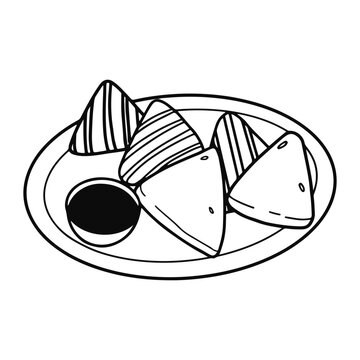 hand-drawn illustration of lupis cake, a typical Indonesian snack