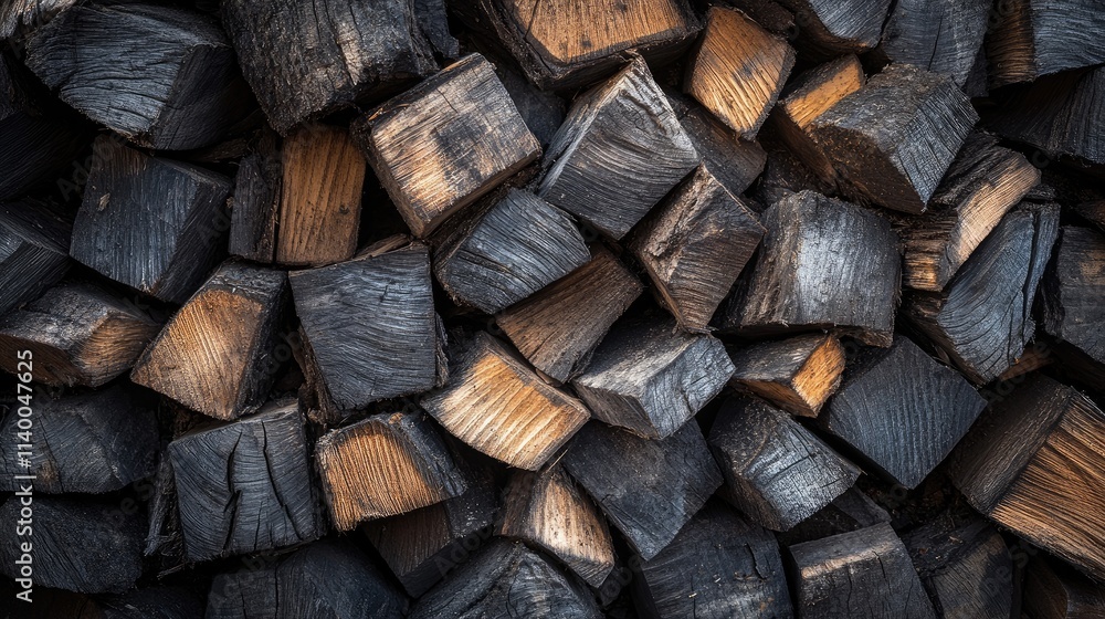 Aufkleber textured background of decaying tree trunk wood pieces arranged in a rustic pattern suitable for nat