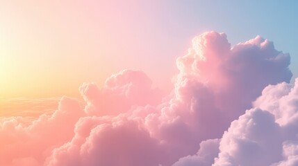 Serene sunset clouds glowing in vibrant salmon pink grey and pale blue as the sun gracefully sets over the tranquil ocean horizon