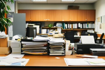 A cleaned up working area of an office worker.