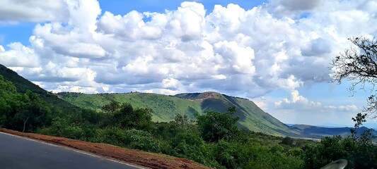 Green African mountain landscape 