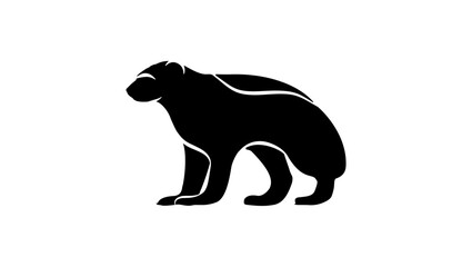 Wolverine emblem, black isolated silhouette