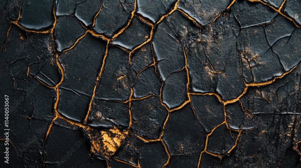 Poster textured background of cracked mud in dark tones emphasizing drought and natural patterns ideal for 