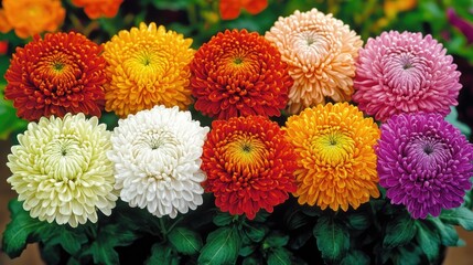 Chrysanthemum flower varieties in vibrant colors showcasing unique shapes perfect for gardens and floral arrangements