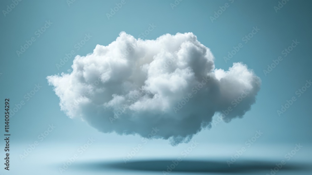 Aufkleber cloud computing concept with a fluffy white cloud on a blue background symbolizing technology and da