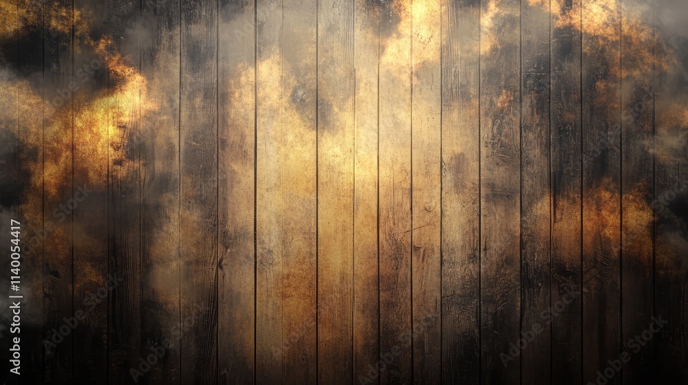 Poster cloudy atmosphere with wooden texture background for design and creative projects