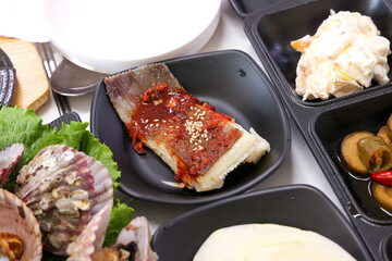 Korean traditional food. Steamed stingray