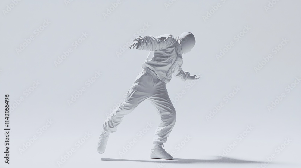 Leinwandbilder A minimalist figure in a dynamic pose, symbolizing motion and creativity.