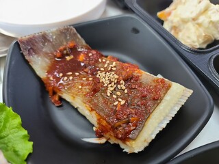 Korean traditional food. Steamed stingray