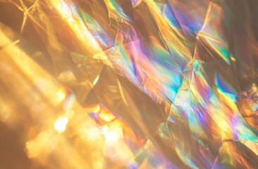 Abstract Gold Iridescent Holographic Foil Texture