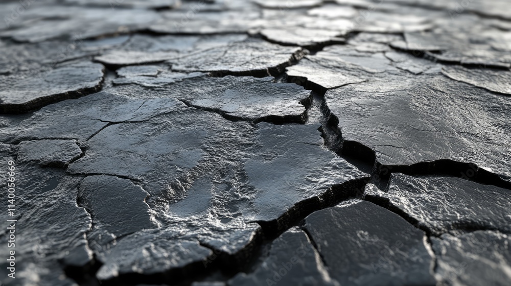 Aufkleber cracked ice floor texture detailed close-up of frozen surface with irregular patterns and shiny refl