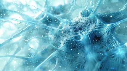 Microscopic View of Neural Network: A Stunning Depiction of Interconnected Neurons and Synapses