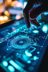 Obraz premium Closeup of a tablet screen displaying AI-generated intricate designs 