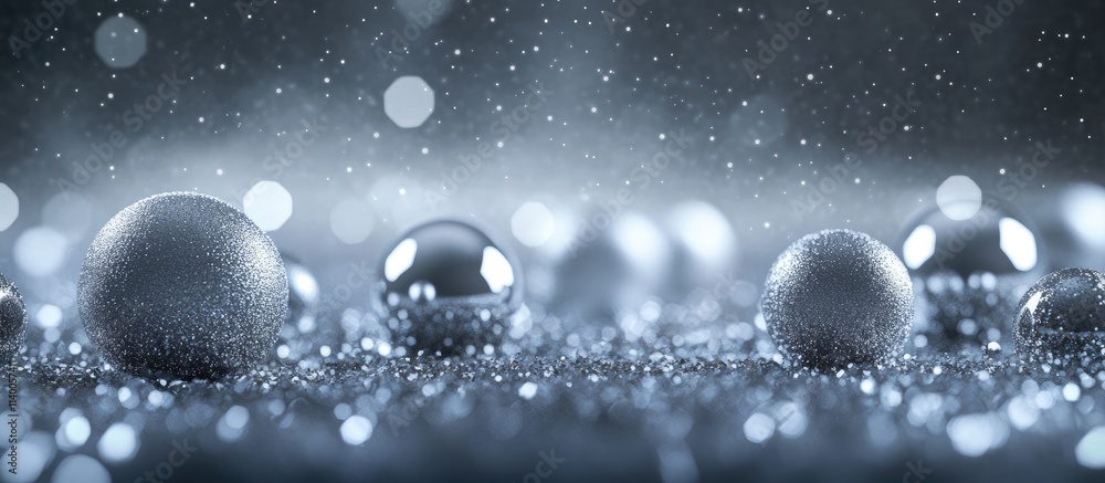 Poster christmas backdrop with shimmering baubles and soft bokeh creating a festive atmosphere with plenty 