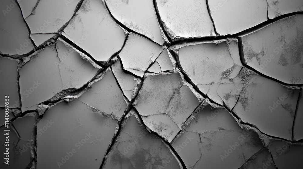 Aufkleber textured cracked surface background in monochrome tones for use in design and artistic projects