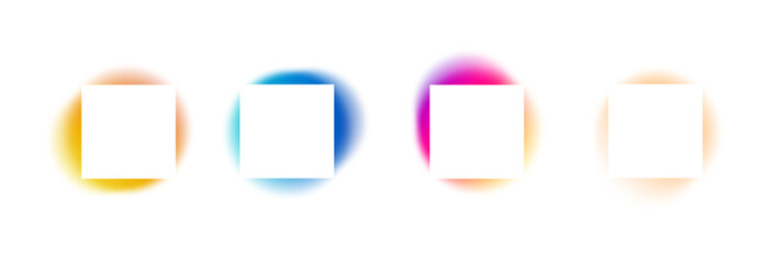 Y2K gradient shapes with blue blur colors. Abstract, fluid color. Flat vector illustration isolated on white.