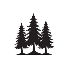 Obraz premium Christmas or Pine tree silhouette set collection vector illustration
