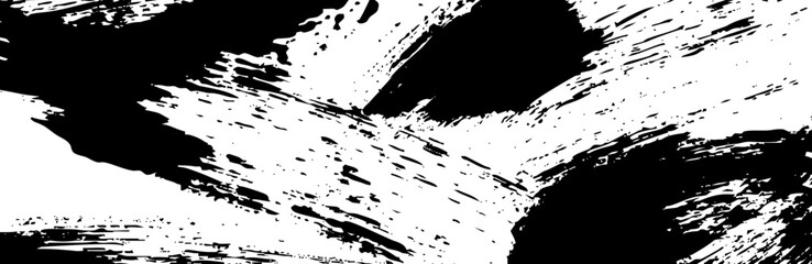 Obraz premium Rough brush strokes and crayon scrawls background. Black chalk texture with pencil lines and scratches on a graphic paper background. Flat vector illustration isolated