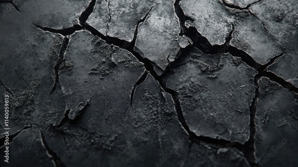 Poster cracked soil texture background highlighting dry earth surface patterns for artistic and environment
