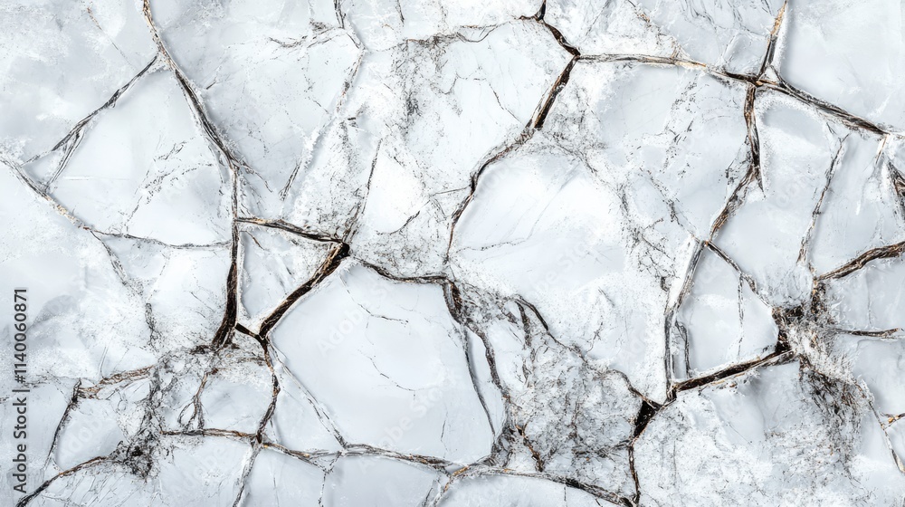 Aufkleber cracked glass texture with intricate patterns on a white background showcasing fragility and complex
