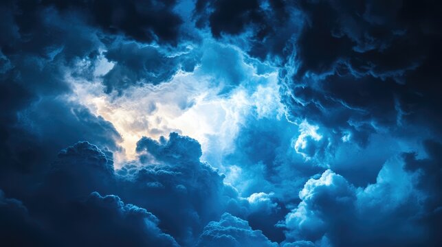 Dramatic cloudscape viewed from an airplane window illustrating the beauty of sky and nature above the clouds