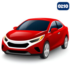 Obraz premium A vibrant red sedan featuring a sleek design and modern styling.