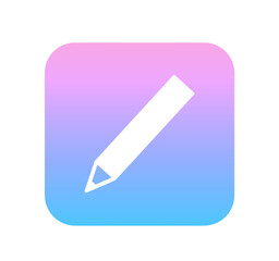 ピンクと青のグラデーション｜鉛筆マーク	
