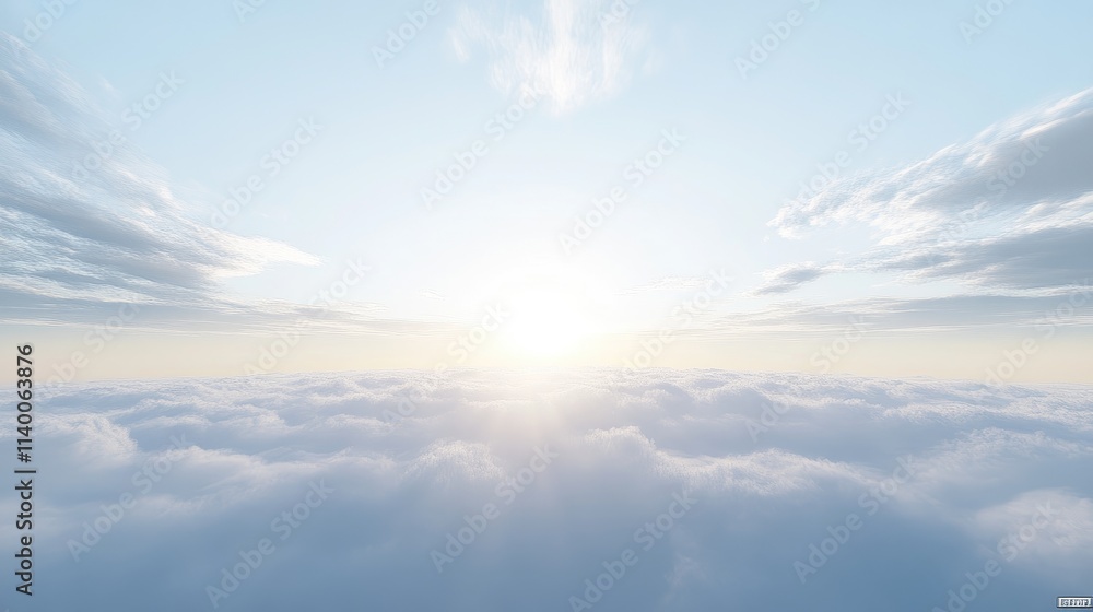 Aufkleber vast blue sky with soft clouds illuminated by bright sunlight during the day creating a serene and t