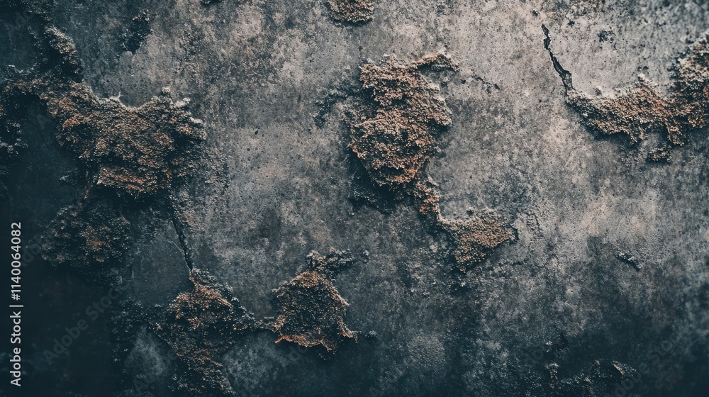 Aufkleber mold and fungus growth on aged concrete surface showing texture and decay in a grungy atmospheric ba